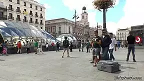 Petite spanish woman punished in outdoor bdsm group scene