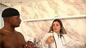Petite Doctor with Huge Ass Helps Her BBC Patient with Erection Problem. Melanie Caceres and Boris Jackson in Interracial Domination.