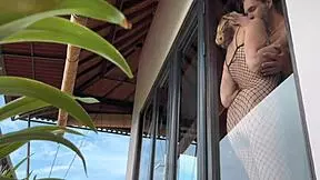 Hot babe fishnets rough quickie