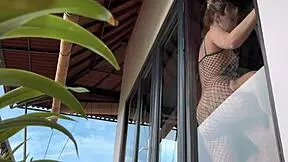 Hot babe fishnets rough quickie