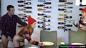 familyorgasm - step dad drops crumbs to attract his sweetheart stepdaughter