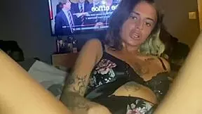 Scottish goth teen masturbates solo