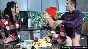 familyorgasm - step dad drops crumbs to attract his sweetheart stepdaughter