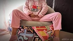 Skinny teen masturbates her pussy and squirts.