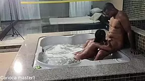 Novinha da favela sentando firme on big black cock