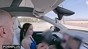 Desperate Whore Lets Driving Instructor Use Her Like a Fuck Toy