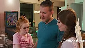 tiny girls fight over codey steele in a threesome