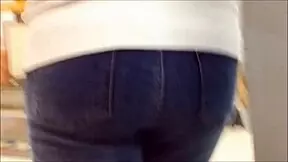 Check out this teen's ass in tight jeans on hidden cam.
