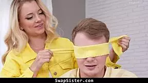 Stepsisters' secret sex show gets overheard by stepbrothers! It sparks a wild hardcore swap foursome with blowjobs and doggystyle