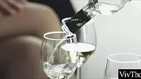 Lesbian lovers in sexy lingerie lick and finger each others wet shaved pussies passionately