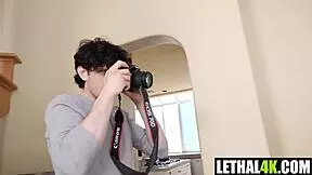 busty teen 18+ reyna belle does nude photoshoot, photographer nick strokes dick hard, leads to hardcore fuck