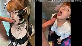 in this steamy scene, goth cosplayer olivia jarden teases and deepthroats her photographers massive cock with sloppy gagging
