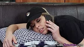 Blonde teen 18+ interacts with stepdad