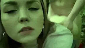 Naughty chick fucks in forest meadow and public places with shaved pussy blowjob