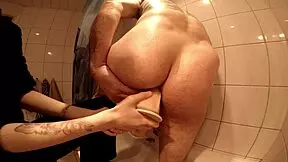 subtle hints of fisting my petite friend with toys in the steamy shower