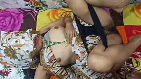 Indian aunty with big boobs and ass gets rough doggystyle fucking from friend in wet chudai session.