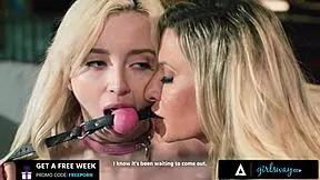 girlsway leather milf ariel x shows leashed petite blonde lexi lore whos the boss bondage bdsm