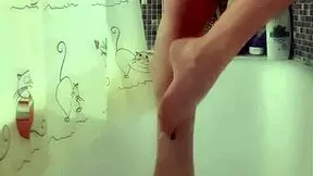 Busty British Teen Washes Her Perfect Feet In The Shower