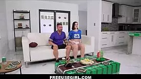 uh, freeuse big ass teen stepdaughter gets used by big dick stepdad while we're watchin sports together