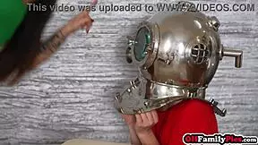 Sneaky stepbro catches horny stepsis Ohana Petite masturbating then licks and fucks her tight pussy in rough cowgirl ride.