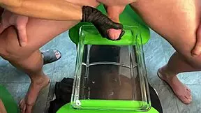 Mature Milf Delivers Explosive Handjob Cumshot Right in the Aquarium!
