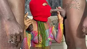 Watch this teen take on her stepbrother and stepdad's cocks in wild threesome action! She licks balls and gets fucked hard until cumshots cover her.