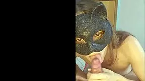 Beauty girl teases with a sensual blowjob