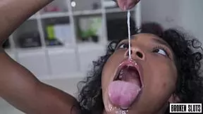 Why is this ebony college girl sweeter than chocolate when she rides cock doggystyle?