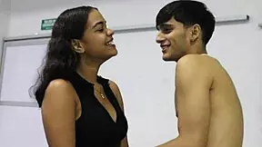 Hermanastro teaches billiards to his perverted latina stepsister and she gets so hot she asks to fuck on the table