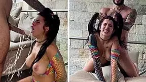 i'm like this submissive slut with big tits, got humiliated with milk and creampied after that very hard fuck, uh yeah