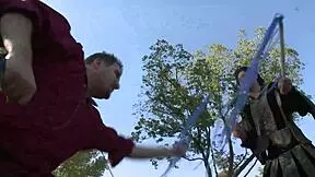 Larper Amia Miley comes home to bend over for doggystyle pounding and handjob cumshot on her face