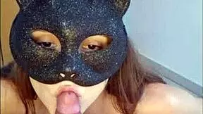 Beauty girl teases with a sensual blowjob