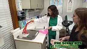In a Florida hospital, nurse Mira Monroe conducts a fetish feet exam with gloves on the teen patient