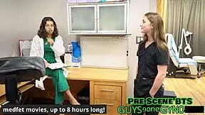 In a Florida hospital, nurse Mira Monroe conducts a fetish feet exam with gloves on the teen patient