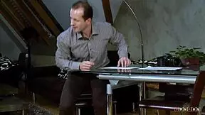 Petite blonde cleans up after an intimate moment.