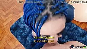 innocent brazilian teen tries blowjob on monster cock for first time.