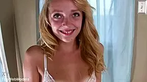 ally winters cute 19 yo blonde pov huge cock blowjob and cum swallow