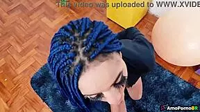 innocent brazilian teen tries blowjob on monster cock for first time.