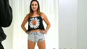 Busty teen: 'Can you fuck me rough?' in bondage.