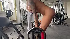 Trans trainer makes me squat naked at gym 😏
