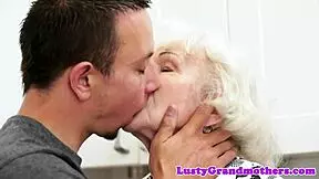 Hairy granny gets banged hard by young repairman in doggystyle!