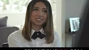 Asian Babe Kimora Quinn Fucks Professor Hard In Uniform Without Panties!