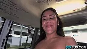 Hot Brunette Amateur Fucked On Bus