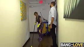 Fucking feels way better than cleaning for jazmyn and big lou in hot action