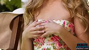 Petite blonde milf Kenna James strips down slowly, revealing her amazing body in softcore scene