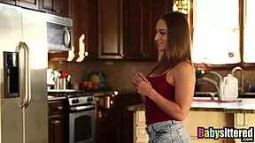 So this teen babysitter Sara Luvv gets bent over and rides a huge black cock in missionary