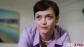 Small Secretary Gets Fucked Hard By New Boss In Office Quickie With Deepthroat Action!