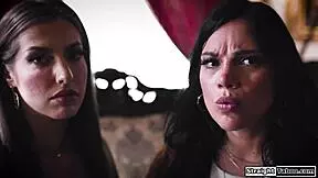 uhh we made that disapprovin' priest lick our pussies in this wild lesbian domination session...