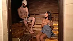 Steamy sauna sex feels amazing.