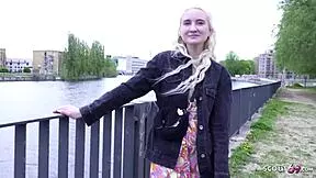 Wow, this skinny blonde teen 18+ Daruma Rai gets picked up for a rough casting fuck in Berlin! 🔥